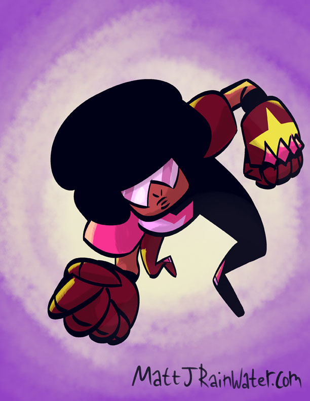 Garnet from the show, Steven Universe.  If you're shows like Adventure Time or Regular Show, this is up your alley.